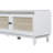 Trexm Boho Rattan Entryway Bench With Storage, Cushioned Shoe Bench With Double Doors, Wooden Shoe Organizer Bench For Entryway And Hallway (White)-371117882