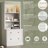 83.4"Tall 2 Bookshelf & 1 Writting Desk Suite,Modern Bookcase Suite with LED Lighting, Drawers,Study Desk and Open Shelves,3-Piece Set Storage Bookshelf for Living Room,Home Office,Study room,White