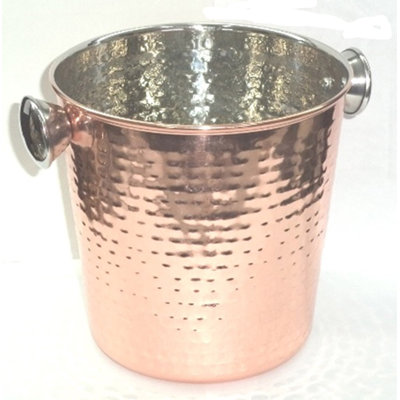 Seau à champagne plaqué cuivre martelé