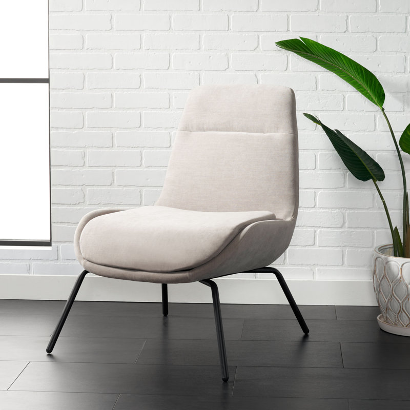 Chaise d'appoint Bridger, Velours gris clair