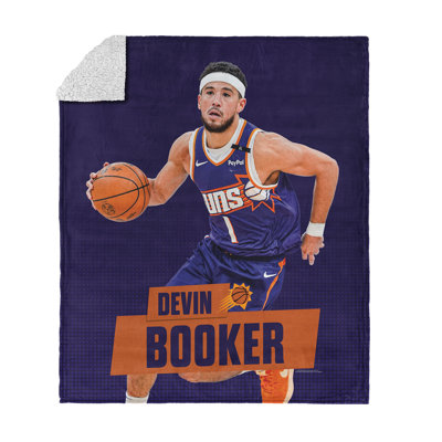 NBA Phoenix Suns Devin Booker Silk Touch Sherpa Throw Blanket, Cozy for All Seasons, Lightweight for Couch, Sofa, Boys Girls Bedding, 50 x 60 inches