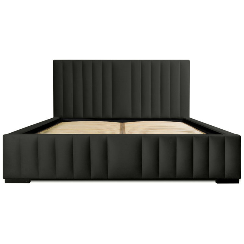 Duro Upholstered Ottoman Storage Bed, Black, European Double (140 x 200cm)