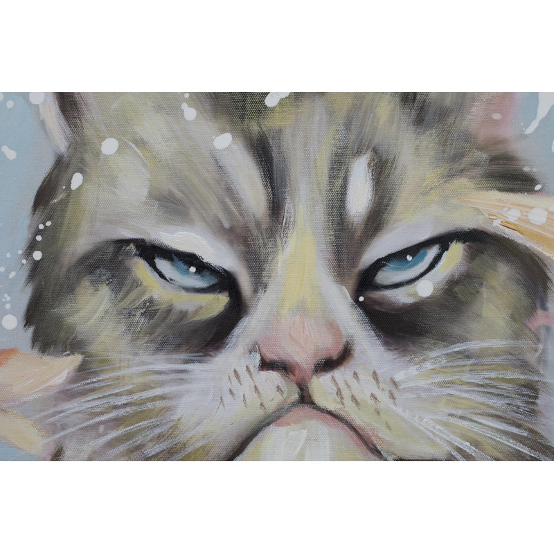 Very Crabby Cat Hand Painted Acrylic Painting