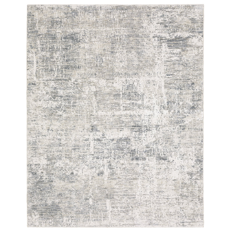 Tapis gris / bleu Gloria, Tapis de couloir 2 pi 7 po x 7 pi 7 po