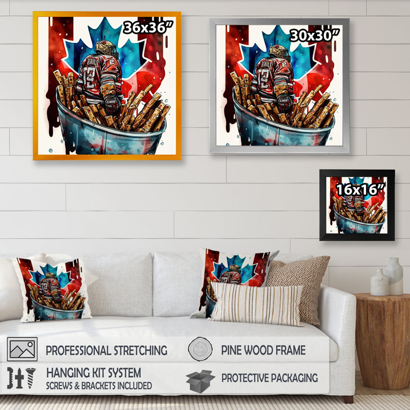 «But Tender in Poutine II», impression sur toile, Impression noire sur toile encadrée, H 16 po x l 16 po x P 1 po