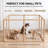 8-Panel Indoor Dog Playpen With Modular Panels And Wood Frame