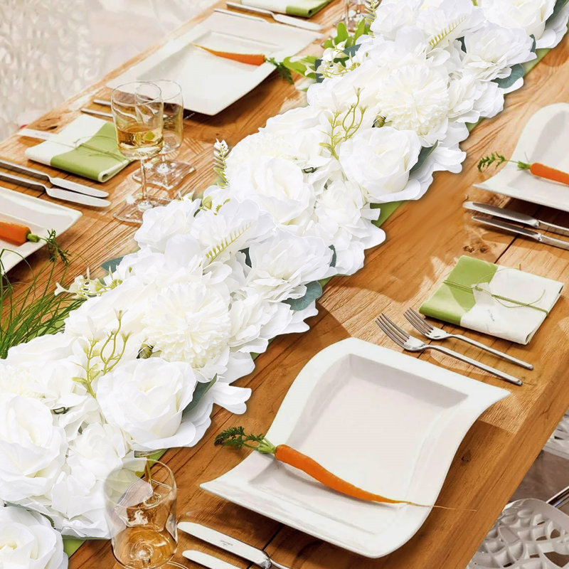 10 fleurs de table convenant aux mariages, anniversaires et fêtes, Blanc