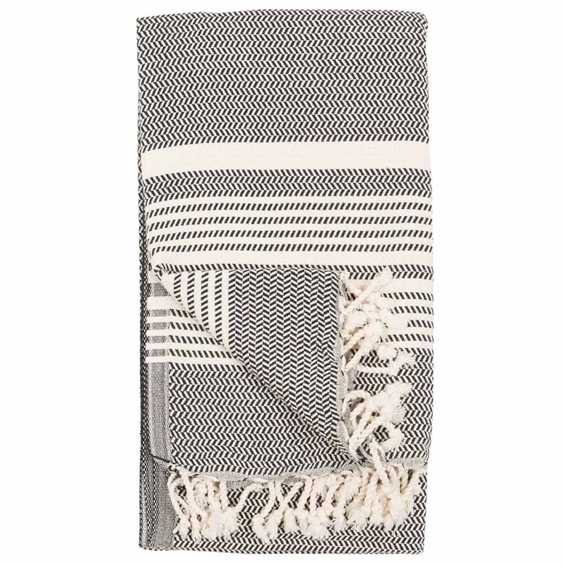 Serviette de plage en coton turc Cavas-Mitson, Carbone