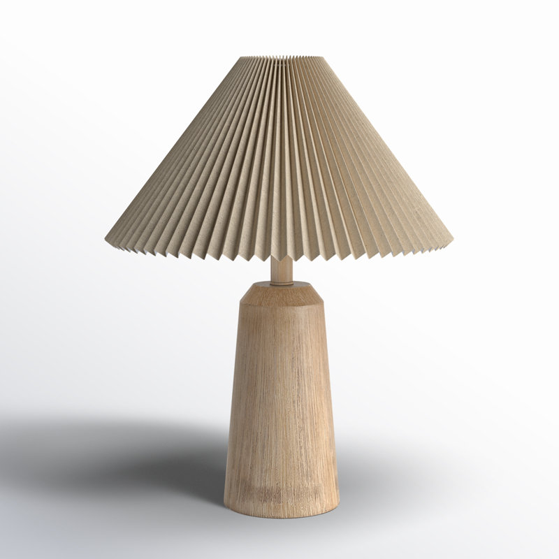 Anirudh 20.5" Rustic Scandinavian Resin/Iron Lighthouse LED Table Lamp with Pleated Shade