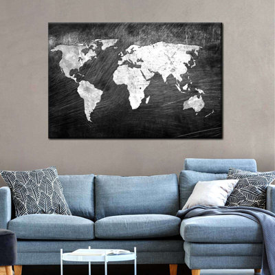 " Iron Impression World Map Canvas Print " by Finnian P