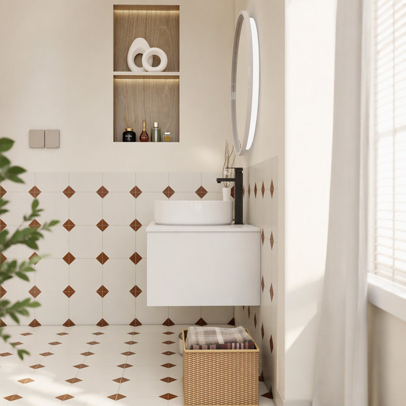 Wall Mounted Single Double Single Vanity Bathroom Vanity With Top, 30"
