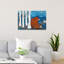 Ours au clair de lune et petite fille, paysage abstrait moderne et contemporain, impression d'art mural nature-1769699728