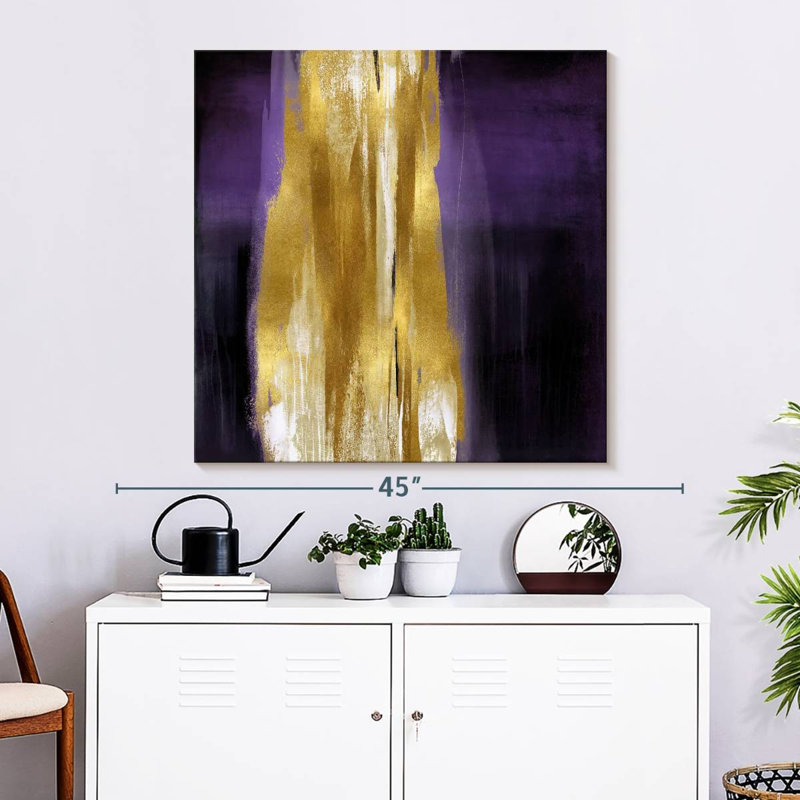 Free Fall Purple With Gold I, H 33 po x l 33 po