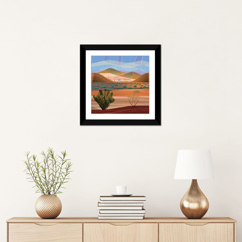 « cuivre town, square », impression sur toile, Papier d'art encadré noir, H 16 po x l 16 po x P 1 po
