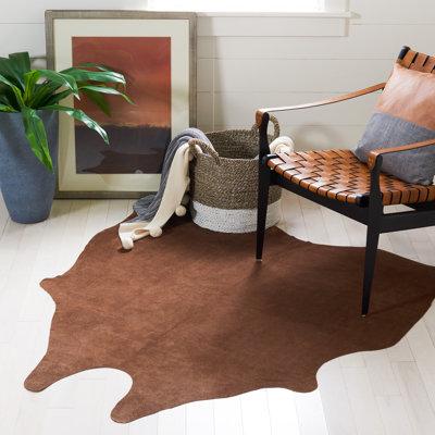 Suede Cowhide Suede Leather Cowhide Suede Cowhide Solid Color Rug