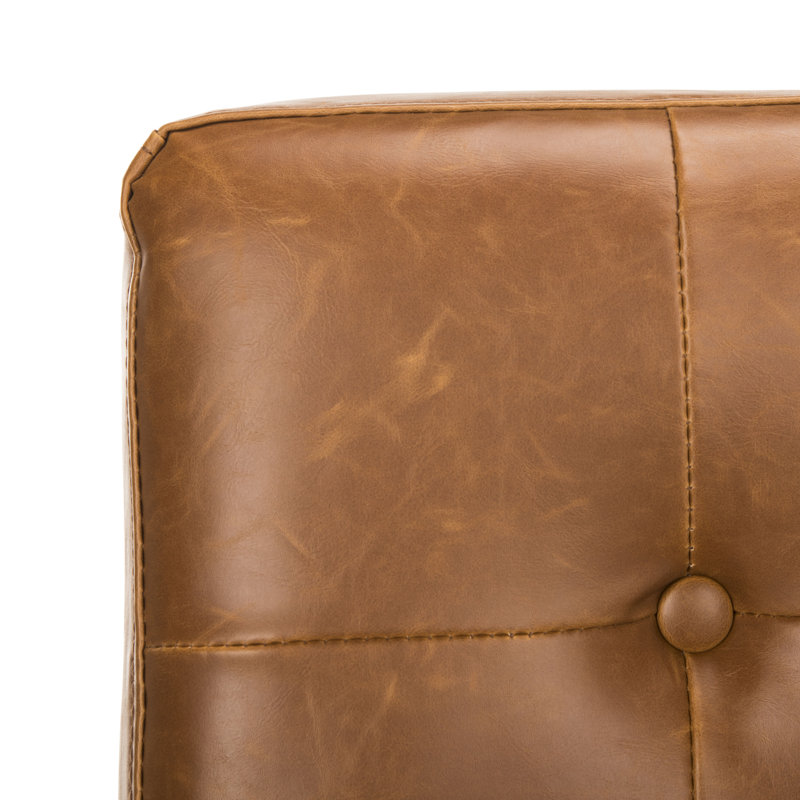Walsh 18.25'' H Tufted Faux Leather Upholstered Side Chair, Light Brown
