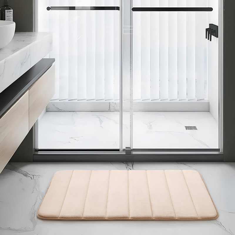 Syaire Rectangle Bath Mat, Cream, 60cm, 40cm