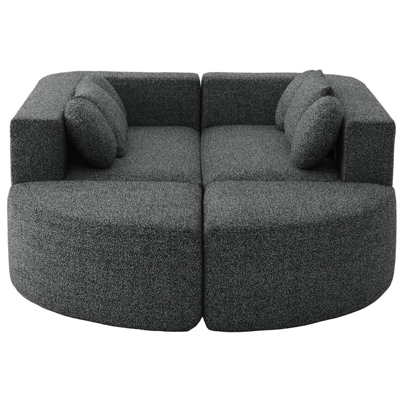 Canapé modulaire Boneless Couch, Bouclé noir