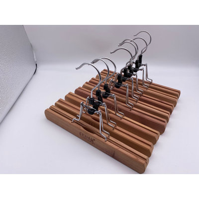 Cedar Non-Slip Hangers With Clips for Skirt/Pants
