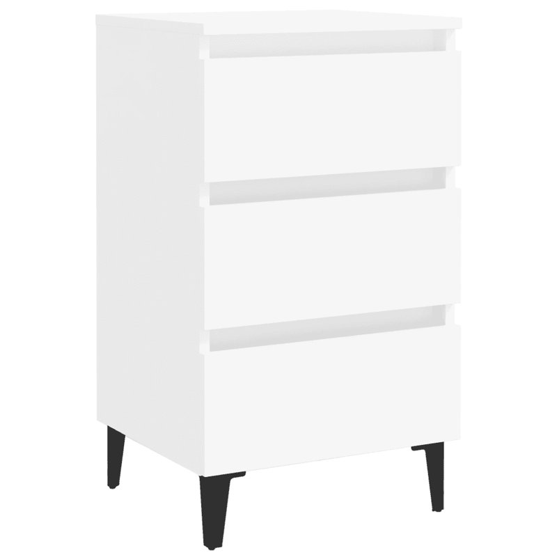 Pythagoras 40 cm W Bedside Table, White