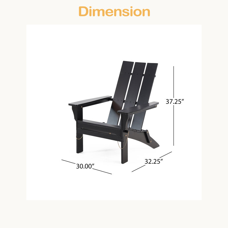 Foldable Adirondack Chair, Black
