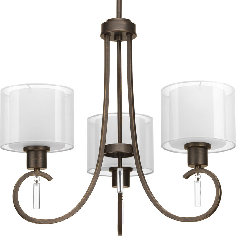 Lustre classique / traditionnel à 3 lumières Ernestina, Bronze antique, 3