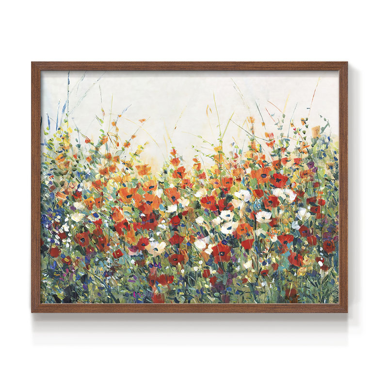 «Garden in Bloom I», reproduction encadrée, H 8 po x l 10 po, Noyer