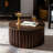 Handcrafted Round Lift Coffee Table, Solid Structure, Hidden Storage Inside, 27.66-inch Depth, For Relaxing At Home Table With And Relief Pattern, Tabletop, Storage, Width, Dining