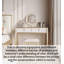 Coiffeuse de chambre à coucher en bois de cerisier de style luxueux et lumineux avec comptoir incrusté de coquillages