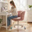 Chaise de bureau à domicile avec tissu en laine d'alpaga haut de gamme-1386789294