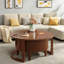 Table basse vintage gigogne avec tiroir et cannelure