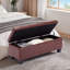 Banc de rangement rectangulaire rembourré avec repose-pieds et tabouret-1073106497
