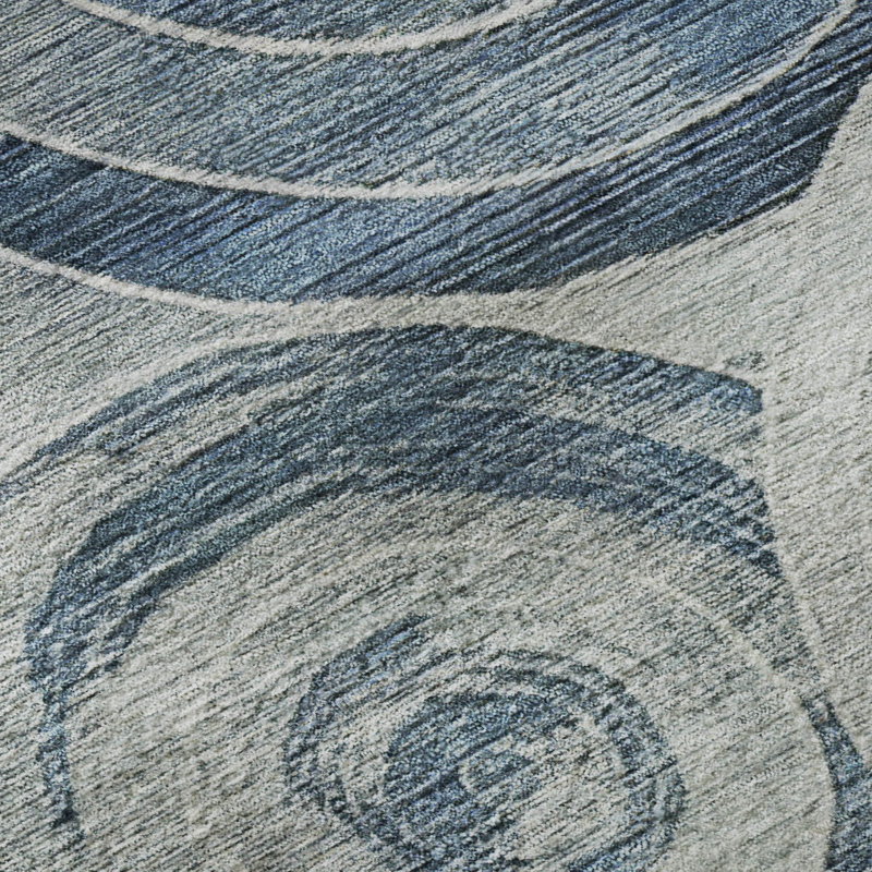Premium Machine Washable Lubbers AMF1750 Geometric Rug, Round 8'