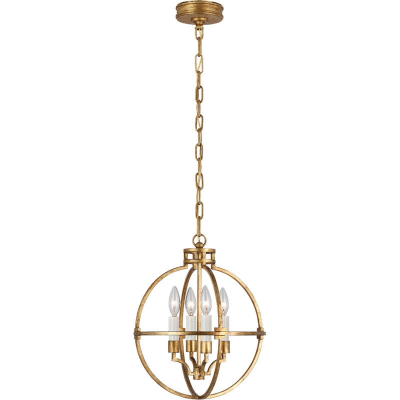 Chapman & Myers Lexie Globe Lantern, Aged Iron, 17.5" H x 14" W x 14" D