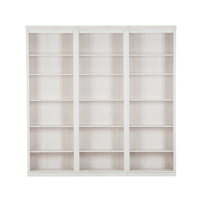 Demetricia 223cm H x 222cm W Library Bookcase, White