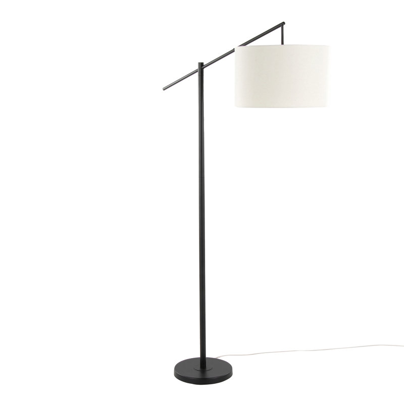 Lampe sur pied contemporaine 69 "en métal avec abat-jour en lin Casper de Grandview Gallery, Noir