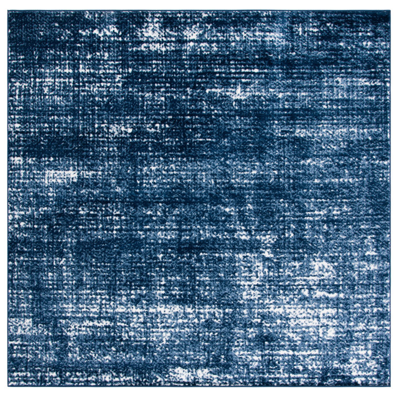 Tapis bleu marine / ivoire, Carré 6 pi 7 po