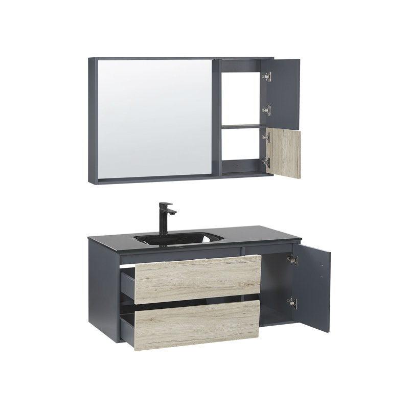 Kulraj 1000mm Single Bathroom Vanity with Integrated Ceramic Basin, Grey