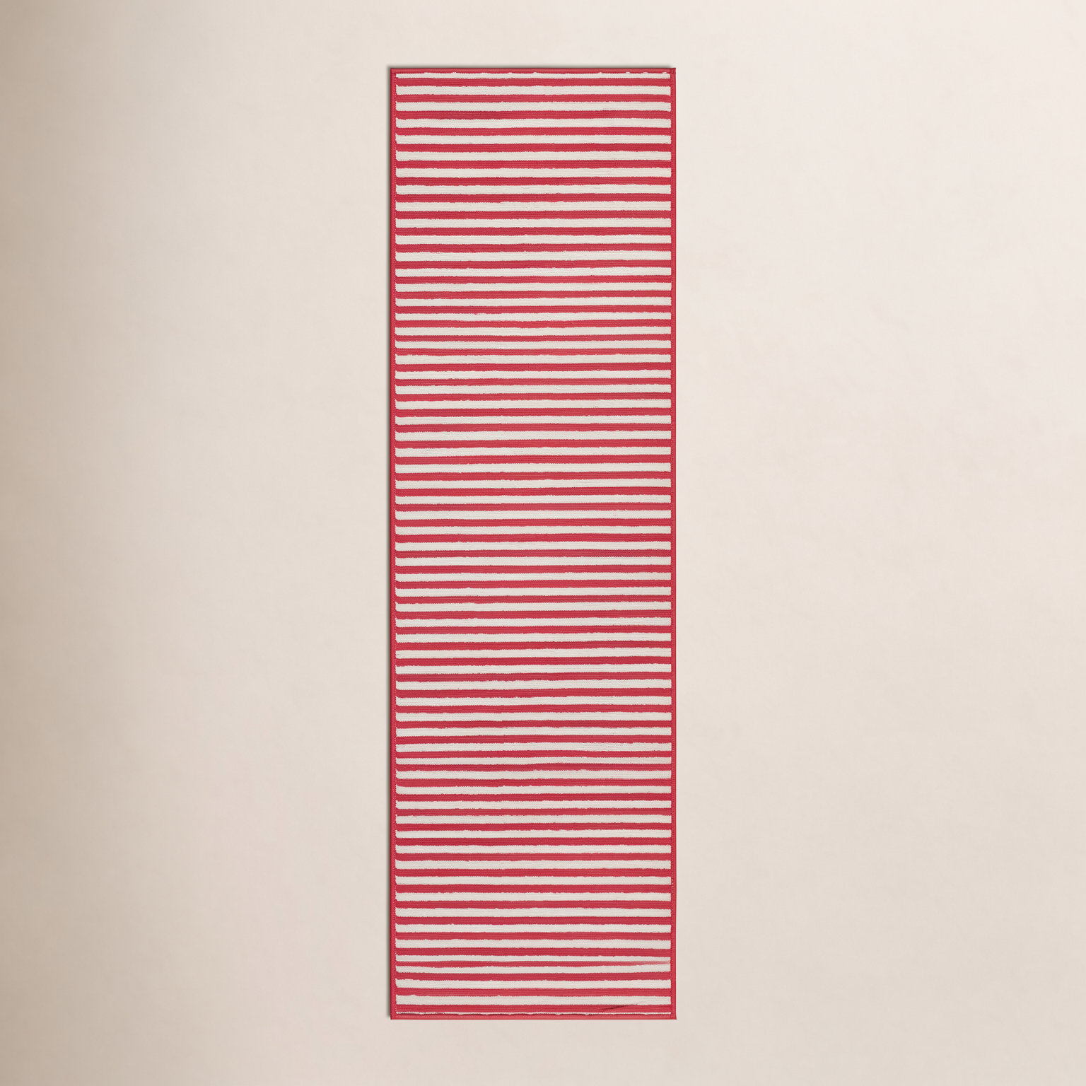 Adrienne Red Striped Indoor Outdoor Rug, Runner 2'3" x 7'6"