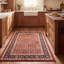Tapis Troy traditionnel de style persan audacieux, bleu marine, orange, or, vert, crème, ivoire, lavable en machine, à poils courts, adapté à l'intérieur et à l'extérieur, pour salon, chambre, salle à manger, entrée, couloir, bureau-1899617311