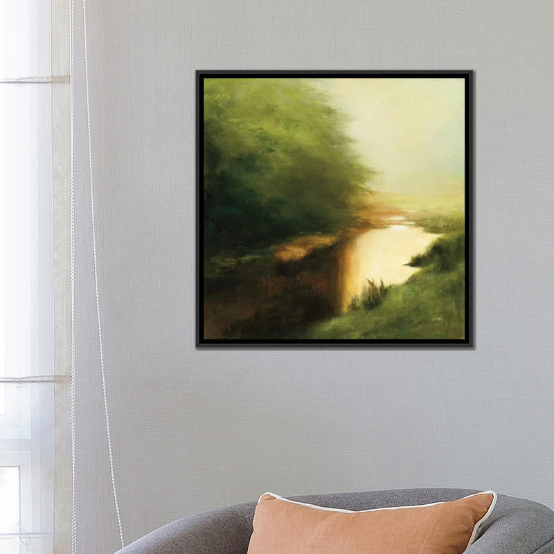 « spring matinée », impression sur toile, H 18 po x l 18 po x P 1,5 po, Toile avec cadre noir, Pas de tapis