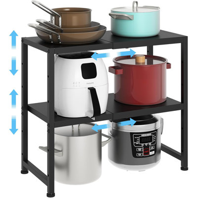 2-Tier Expandable Metal Storage Shelves