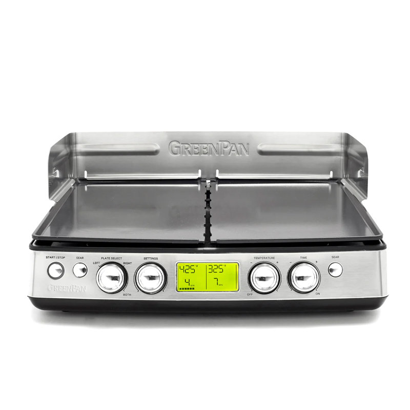 GreenPan Elite Indoor Ceramic Nonstick XL Smoke-Less Grill & Griddle, Black
