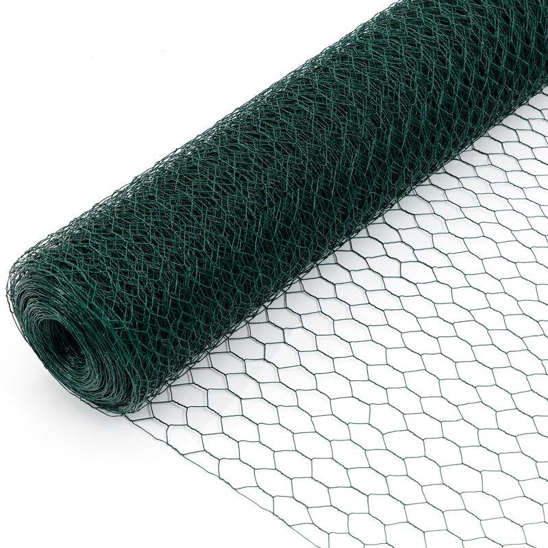 Fil de poulet extérieur 60 m, rouille galvanisée, foncé, 3,6 pi de largeur, protection galvanisée, filet de volaille, filet 1,57 po X 1 po