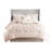 7 Piece Blush King Comforter - Alluring Embroidery Includes Comforter, 2 Shams, 3 Decorative Pillows, 1 Bed Skirt Washable Size Filling