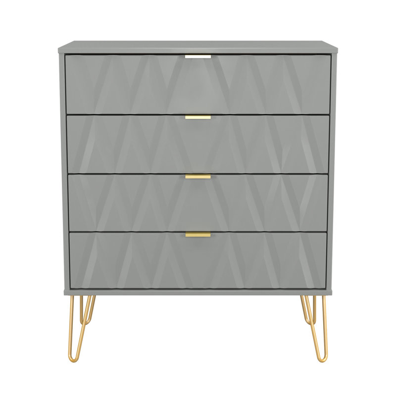 Aleza 77cm W 4 - Drawer Chest of Drawers, Grey