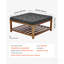 Grande table basse carrée avec repose-pieds capitonné en lin 400 lb