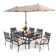 Alyah 6 - Person Metal Patio Dining Set with Rectangular Table , Cushions Included