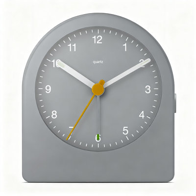 Classic Analogue Alarm Clock, Snooze Function, Continuous Backlight, Quiet Quartz Movement, Crescendo Beep Alarm (Gray)