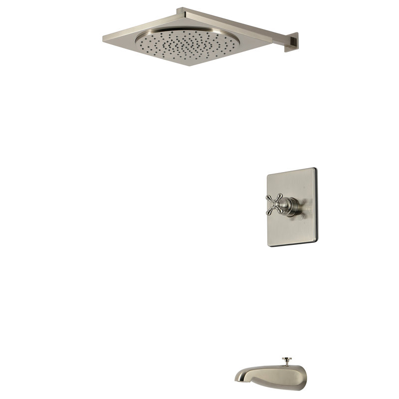 Kingston Brass Metropolitan Single-Handle Pressure Balanced Tub and Shower Faucet, Brushed Nickel